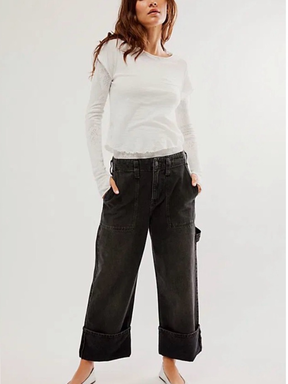 Free People We The Free Major Leagues Straight Leg Jeans Adjustable Back Size 31